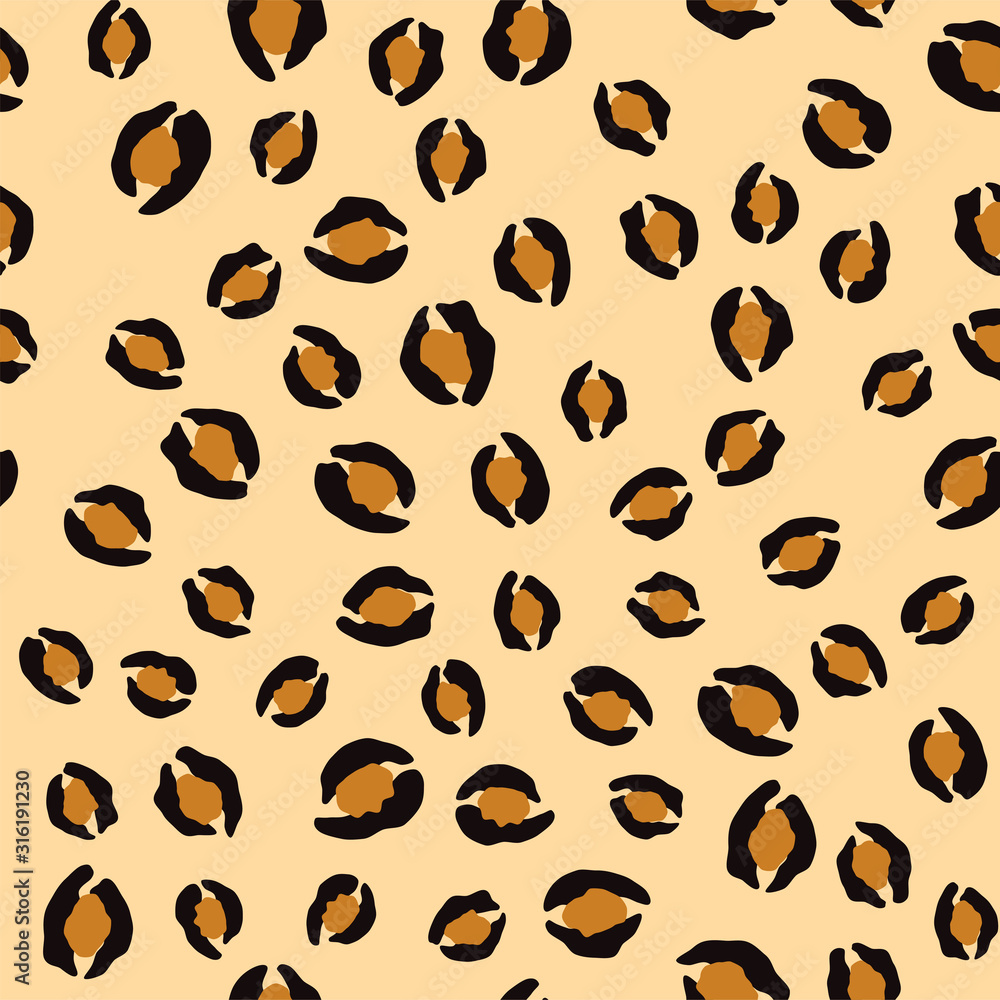 Poster modern abstract seamless pattern with leopard print. modern leopard seamless pattern. animal skin. v