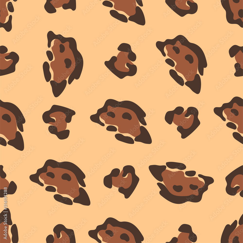 Poster modern abstract seamless pattern with leopard print. modern leopard seamless pattern. animal skin. v