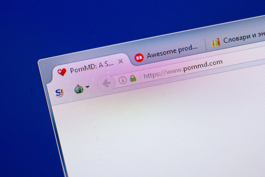 Ryazan, Russia - May 13, 2018: Pornmd website on the display of PC, url - Pornmd.com.