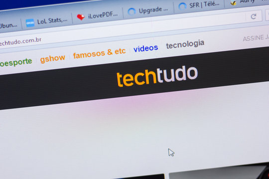 Ryazan, Russia - May 13, 2018: TechTudo website on the display of PC, url - TechTudo.com.br.