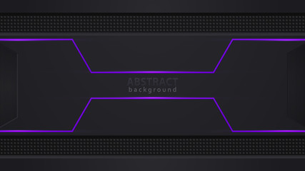 Design tech layout. Purple and black contrast abstract technology background. Purple backlight. Vector corporate design. EPS10