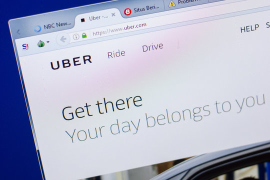 Ryazan, Russia - May 13, 2018: Uber website on the display of PC, url - Uber.com.