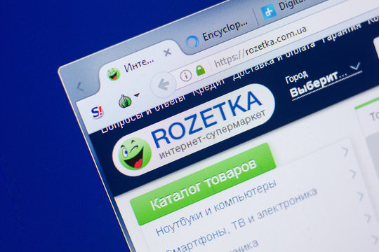 Ryazan, Russia - May 13, 2018: Rozetka website on the display of PC, url - Rozetka.com.ua.