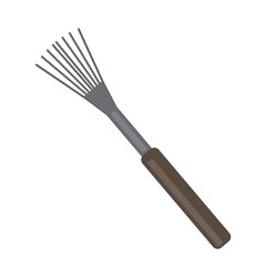 A broom or metal chopper with wooden handle as a farm and gardening concept, a flat vector stock illustration with single object isolated on white background or eco friendly garden tool