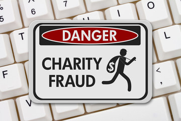 Charity fraud danger sign