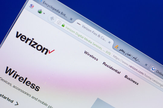 Ryazan, Russia - May 13, 2018: Verizon website on the display of PC, url - Verizon.com.