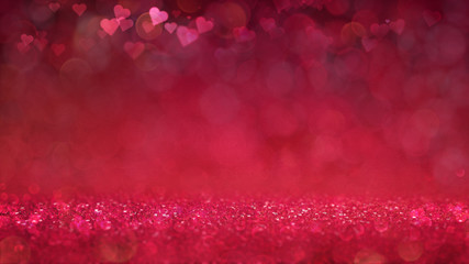 Red passionate and glamour bright bokeh background. Love theme illustration.