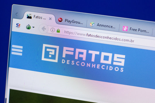 Ryazan, Russia - May 13, 2018: Fatosdesconhecidos website on the display of PC, url - Fatosdesconhecidos.com.br.