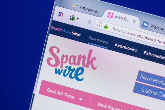 Ryazan, Russia - May 13, 2018: SpankWire website on the display of PC, url - SpankWire.com.