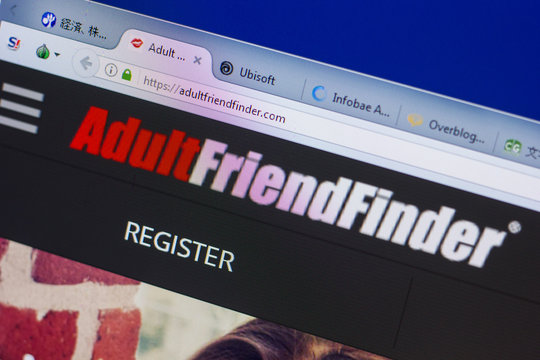 Ryazan, Russia - May 13, 2018: AdultFriendFinder website on the display of PC, url - AdultFriendFinder.com.