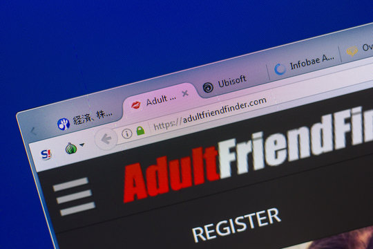 Ryazan, Russia - May 13, 2018: AdultFriendFinder website on the display of PC, url - AdultFriendFinder.com.