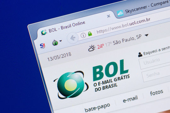 Ryazan, Russia - May 13, 2018: Bol website on the display of PC, url - Bol.uol.com.br.