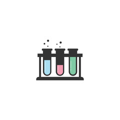 Laboratory equipment flat vector icon isolated on a white background.