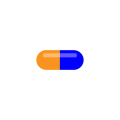 Medicine,capsule, pills flat vector icon isolated on a white background.