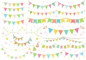 春のガーランド手書き © IWOZON