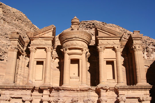 Top of the Monastry, great sepulcher in Petra, Jordan