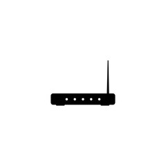 Wireless router with antenna flat vector icon isolated on white background.