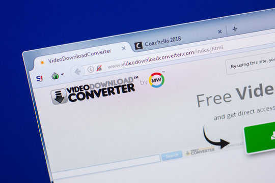 Ryazan, Russia - May 13, 2018: VideoDownloadConverter website on the display of PC, url - VideoDownloadConverter.com.