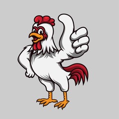 Chicken mascot OK pose