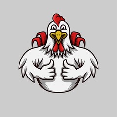 Chicken mascot double ok pose