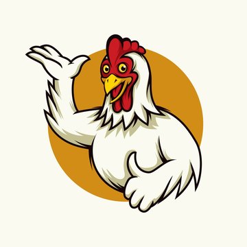 Chicken mascot for restaurant logo