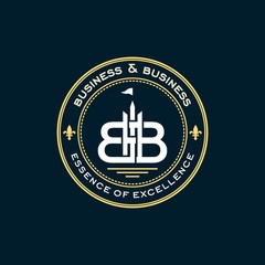 letter bb logo design inspiration . BB kingdom castle logo design template . stamp vector logo design