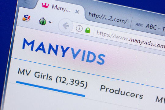 Ryazan, Russia - May 13, 2018: Manyvids website on the display of PC, url - Manyvids.com.