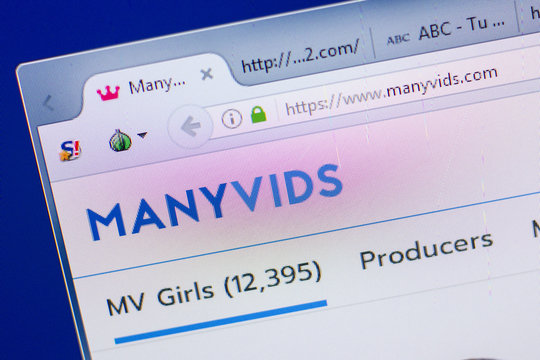 Ryazan, Russia - May 13, 2018: Manyvids website on the display of PC, url - Manyvids.com.
