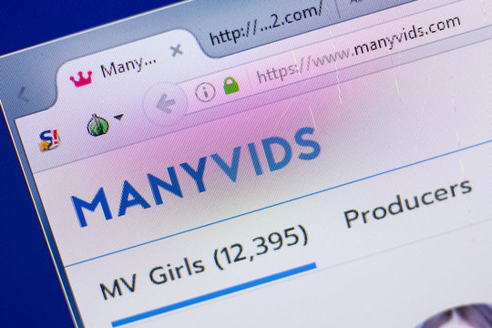 Ryazan, Russia - May 13, 2018: Manyvids website on the display of PC, url - Manyvids.com.