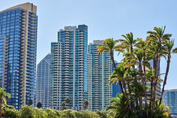 Fototapeta na wymiar Residential buildings in San Diego