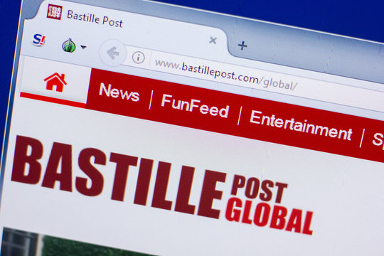 Ryazan, Russia - May 13, 2018: Bastille Post website on the display of PC, url - BastillePost.com.