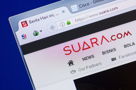 Ryazan, Russia - May 13, 2018: Suara website on the display of PC, url - Suara.com.