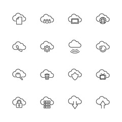 Computer Cloud - Flat Vector Icons