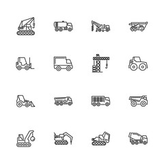 Construction Vehicles - Flat Vector Icons