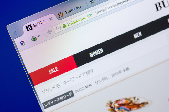 Ryazan, Russia - May 20, 2018: Homepage of Buyma website on the display of PC, url - Buyma.com.