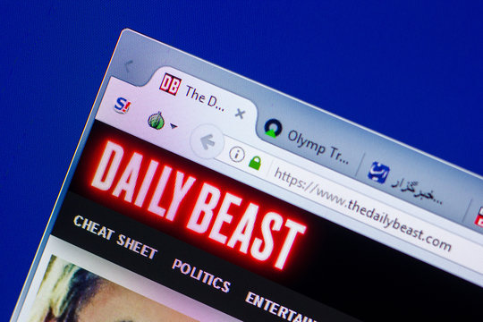 Ryazan, Russia - May 20, 2018: Homepage of TheDailyBeast website on the display of PC, url - TheDailyBeast.com.