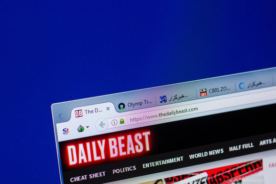 Ryazan, Russia - May 20, 2018: Homepage of TheDailyBeast website on the display of PC, url - TheDailyBeast.com.
