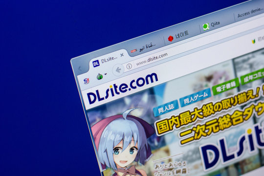 Ryazan, Russia - May 20, 2018: Homepage of DLsite website on the display of PC, url - DLsite.com.