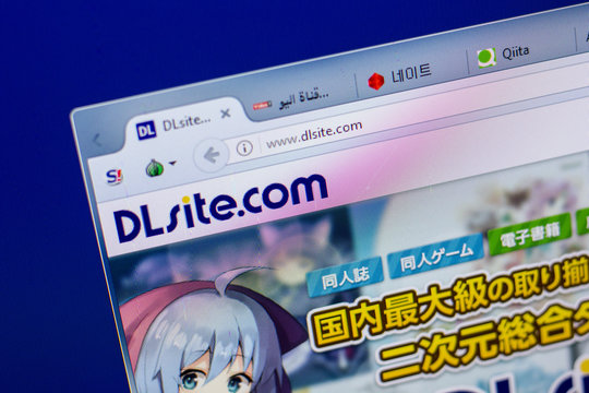 Ryazan, Russia - May 20, 2018: Homepage of DLsite website on the display of PC, url - DLsite.com.