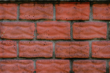 Red old worn brick wall texture background. Vintage effect.