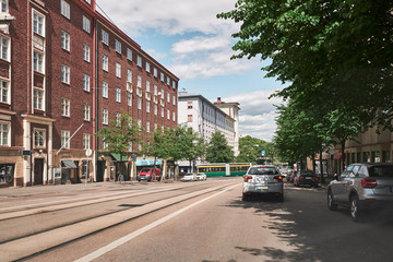 Street in the European city in the Summer