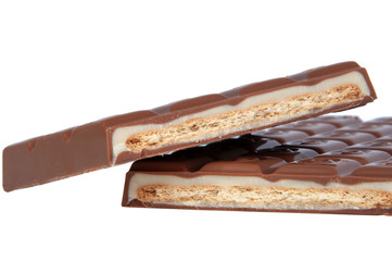 milk chocolate brocken isolated on the white