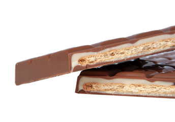 milk chocolate brocken isolated on the white
