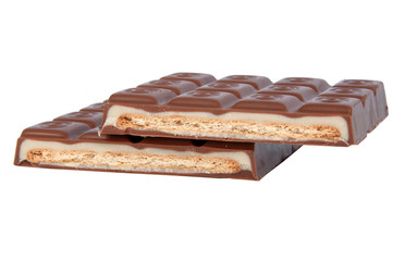 milk chocolate brocken isolated on the white