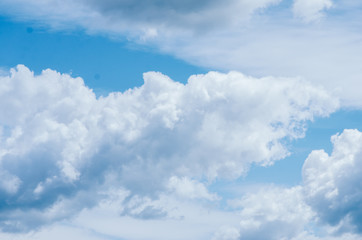 White clouds in blue sky.