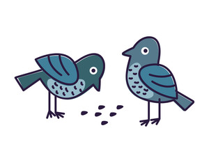 Bird doodle illustration art beak wing feather flight dove sky fly pigeon air flock