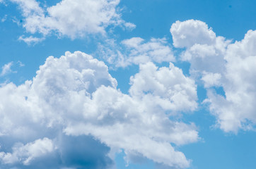 White clouds in blue sky.