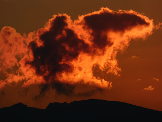 Paesaggio con tramonto