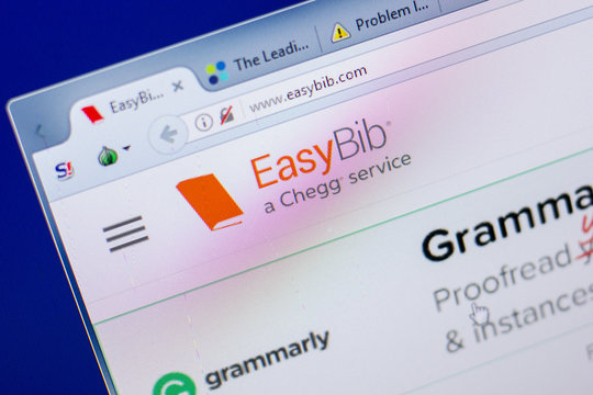 Ryazan, Russia - May 20, 2018: Homepage of EasyBib website on the display of PC, url - EasyBib.com.