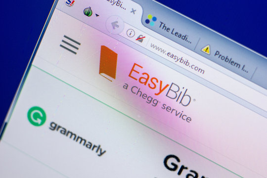 Ryazan, Russia - May 20, 2018: Homepage of EasyBib website on the display of PC, url - EasyBib.com.
